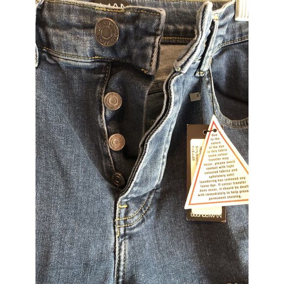 Boohooman Womens Denim 30 Skinny Stretch All Over Ripped Jeans Distressed NEW - Picture 5 of 10